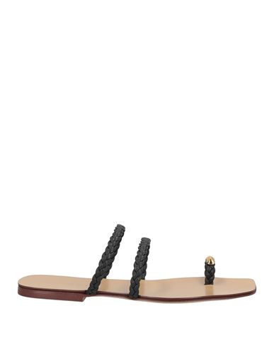 MARIA LUCA MARIA LUCA WOMAN THONG SANDAL BLACK SIZE 8 LEATHER 