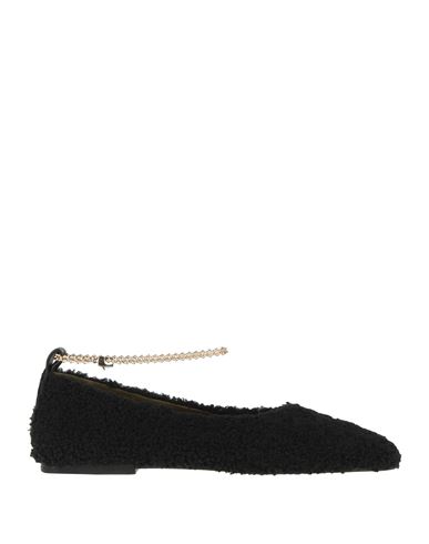 MARIA LUCA MARIA LUCA WOMAN BALLET FLATS BLACK SIZE 7 TEXTILE FIBERS 