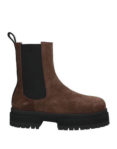MARIA LUCA MARIA LUCA WOMAN ANKLE BOOTS CHOCOLATE BROWN SIZE 8 CALFSKIN 