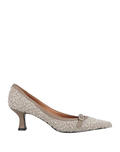 ROBERTO FESTA ROBERTO FESTA WOMAN PUMPS LIGHT GREY SIZE 10 TEXTILE FIBERS, LEATHER 