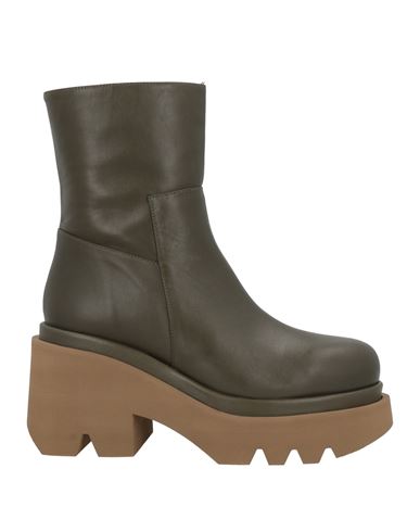 Paloma Barceló Woman Ankle Boots Military Green Size 6 Leather