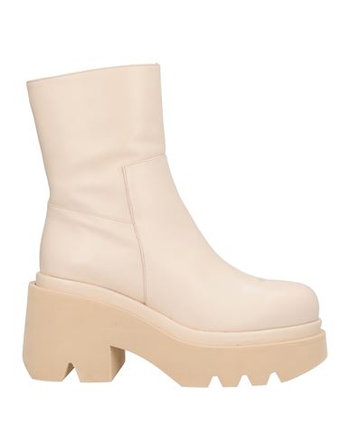 Paloma Barceló Woman Ankle Boots Ivory Size 10 Leather In White