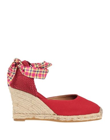Castaã±er Castañer Woman Espadrilles Red Size 6 Textile Fibers