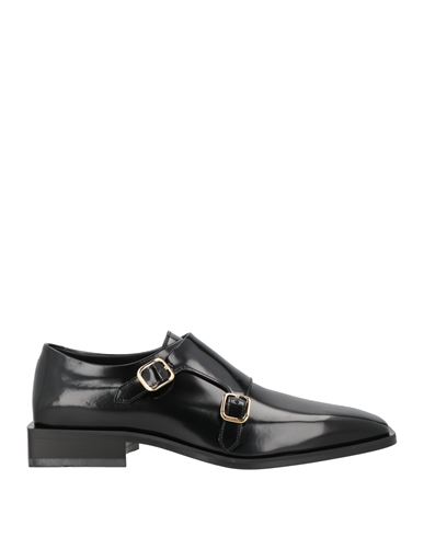Ferragamo Black Leather Caracas Monk Strap Shoes In Black