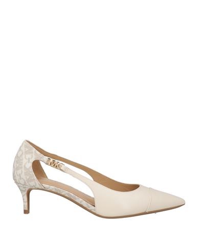 Michael Michael Kors Woman Pumps Off White Size 6.5 Leather, Pvc - Polyvinyl Chloride In White