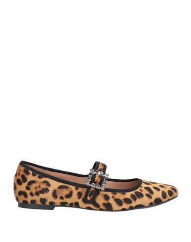 Bibi Lou Woman Ballet Flats Camel Size 8 Leather