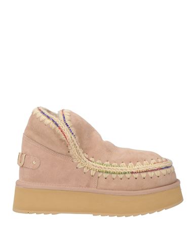 Mou Woman Ankle Boots Light Brown Size 7 Sheepskin, Wool In Sand