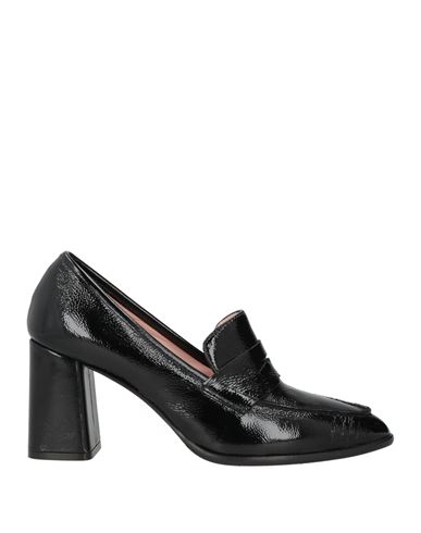 Anna F . Woman Loafers Black Size 6 Leather In Black