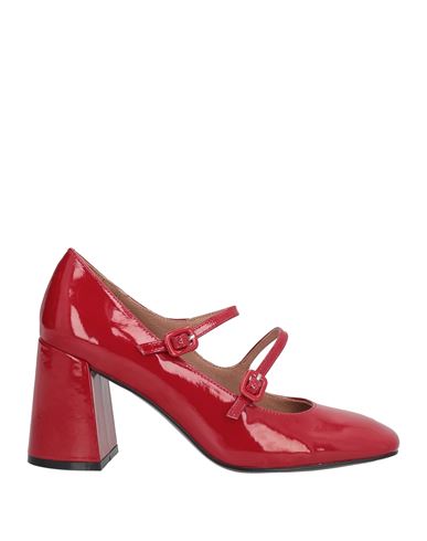 Bibi Lou Woman Pumps Red Size 9 Leather In Red