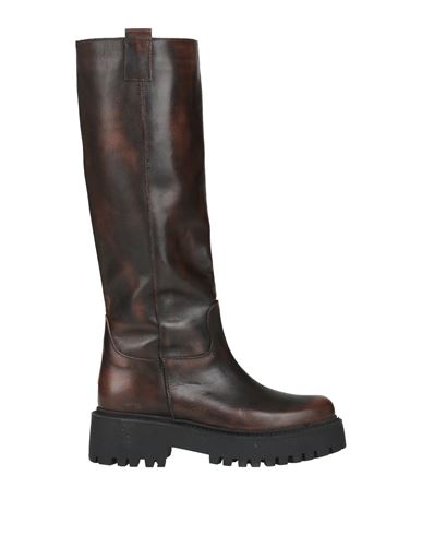 Ottod'ame Woman Boot Brown Size 7 Leather In Brown