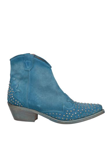 Zoe Woman Ankle Boots Slate Blue Size 7 Leather