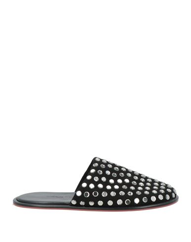 Charles Philip Milano Woman House Slipper Black Size 8 Leather In Black