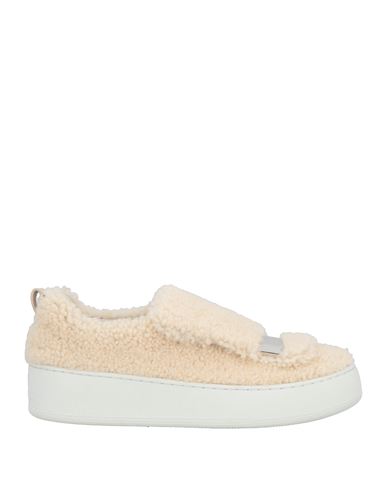Sergio Rossi Woman Sneakers Cream Size 5 Shearling In Neutral