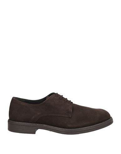 Alessandro Gilles Man Lace-up Shoes Dark Brown Size 9 Leather In Brown