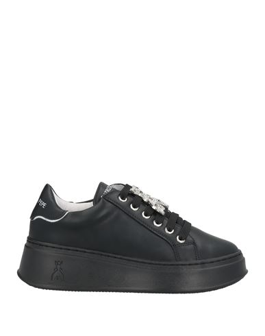 Patrizia Pepe Girl Woman Sneakers Black Size 5 Calfskin In Black