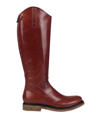 Rocco P . Woman Boot Brown Size 7.5 Leather In Burgundy