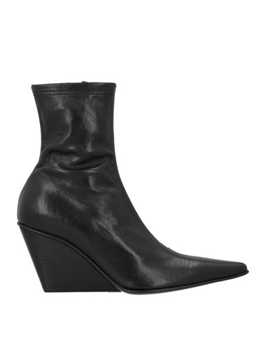 Ann Demeulemeester Woman Ankle Boots Black Size 8 Leather