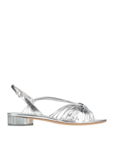 Ferragamo Woman Sandals Silver Size 7.5 Calfskin In Silver