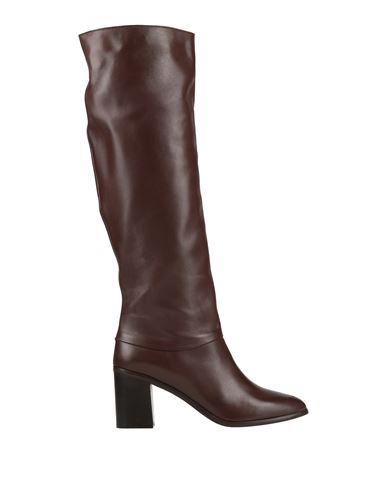 Ottod'ame Woman Boot Dark Brown Size 10 Leather In Brown