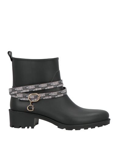 Guess Woman Ankle Boots Black Size 10 Rubber