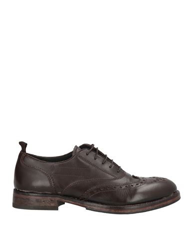Moma Woman Lace-up Shoes Dark Brown Size 8 Calfskin In Brown