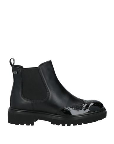 Valleverde Woman Ankle Boots Black Size 7 Calfskin, Textile Fibers