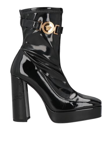 Versace Woman Ankle Boots Black Size 8 Textile Fibers In Black