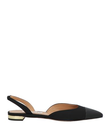 Aquazzura 'milanese' Black Slingback Ballet Flats In Black