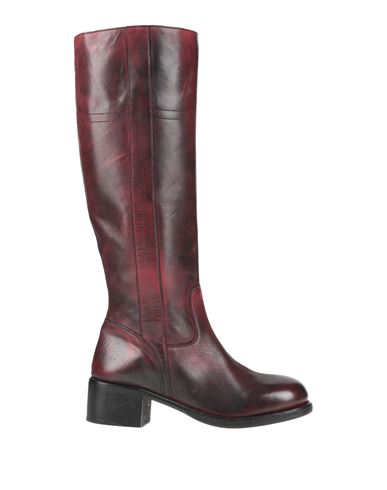 Moma Woman Boot Brick Size 9 Calfskin In Red