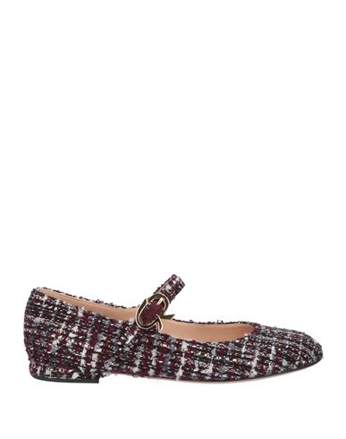 Gianvito Rossi Woman Ballet Flats Plum Size 8 Textile Fibers In Purple