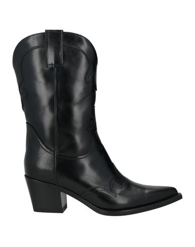 High Woman Ankle Boots Black Size 8 Leather