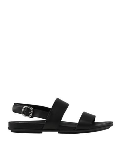 Fitflop Woman Sandals Black Size 7 Leather In Black