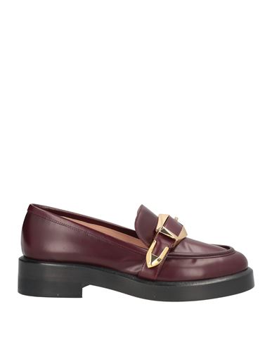 Alberta Ferretti Woman Loafers Burgundy Size 8 Leather
