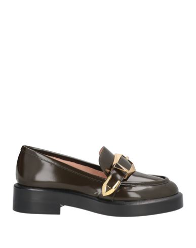 Alberta Ferretti Woman Loafers Dark Green Size 6 Leather
