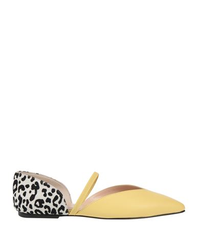 Detail Woman Ballet Flats Yellow Size 8 Leather In Yellow