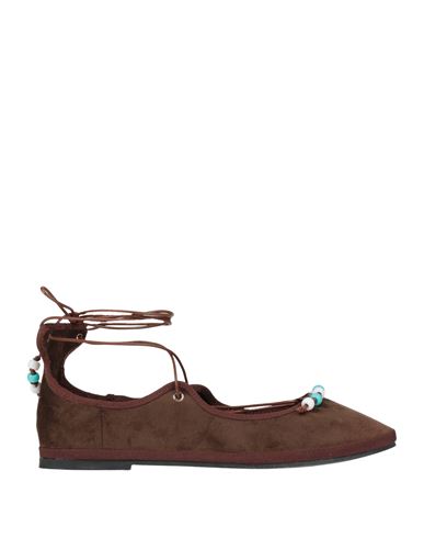 Ilio Smeraldo Woman Ballet Flats Chocolate Brown Size 7 Textile Fibers