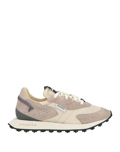 Run Of Man Sneakers Light Grey Size 9 Leather, Textile Fibers