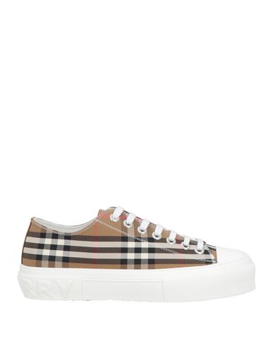 Burberry Man Sneakers Camel Size 7 Cotton, Calfskin