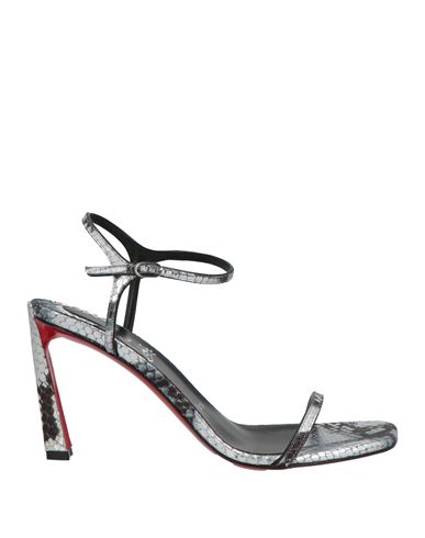Christian Louboutin Woman Sandals Silver Size 11 Calfskin