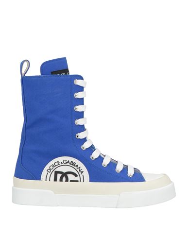 Dolce & Gabbana Woman Sneakers Bright Blue Size 8.5 Textile Fibers In Blue