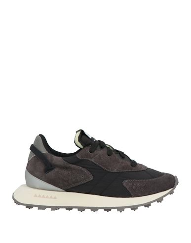 Run Of Woman Sneakers Black Size 8 Leather, Textile Fibers