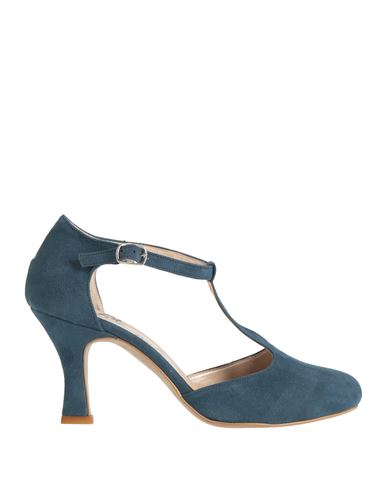 Ottocento Mary Moda Woman Pumps Slate Blue Size 7 Textile Fibers In Blue