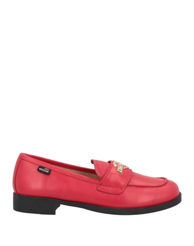Love Moschino Woman Loafers Red Size 7 Calfskin