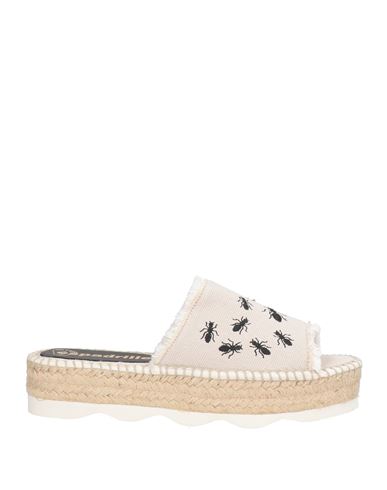Espadrilles Woman Sandals Beige Size 9 Textile Fibers, Leather