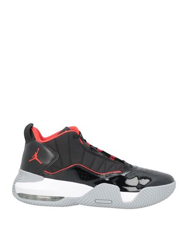 Jordan Man Sneakers Black Size 13 Leather, Textile Fibers
