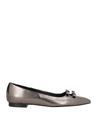 Zinda Woman Ballet Flats Gunmetal Size 8 Leather