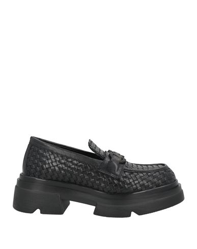 Emanuélle Vee Woman Loafers Black Size 8 Leather