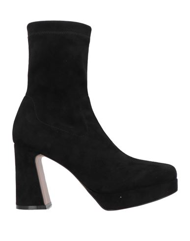 Emanuélle Vee Woman Ankle Boots Black Size 8 Leather In Black