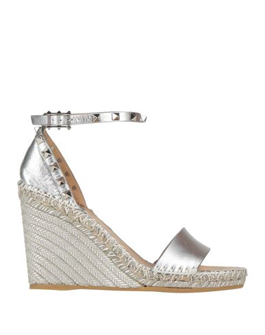 Valentino Garavani Woman Espadrilles Silver Size 8 Leather