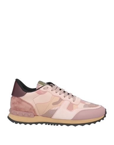 Valentino Garavani Woman Sneakers Antique Rose Size 8 Leather, Textile Fibers